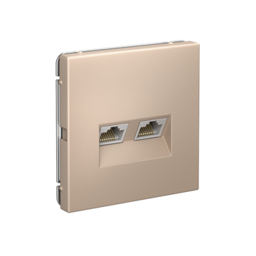 Розетка компьютерная 2-м ArtGallery RJ45 + RJ45 кат.5E механизм песочн. SE GAL001285