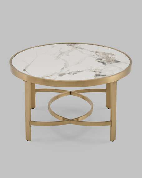 Журнальный столик Адриана 80*80 см светлая керамика