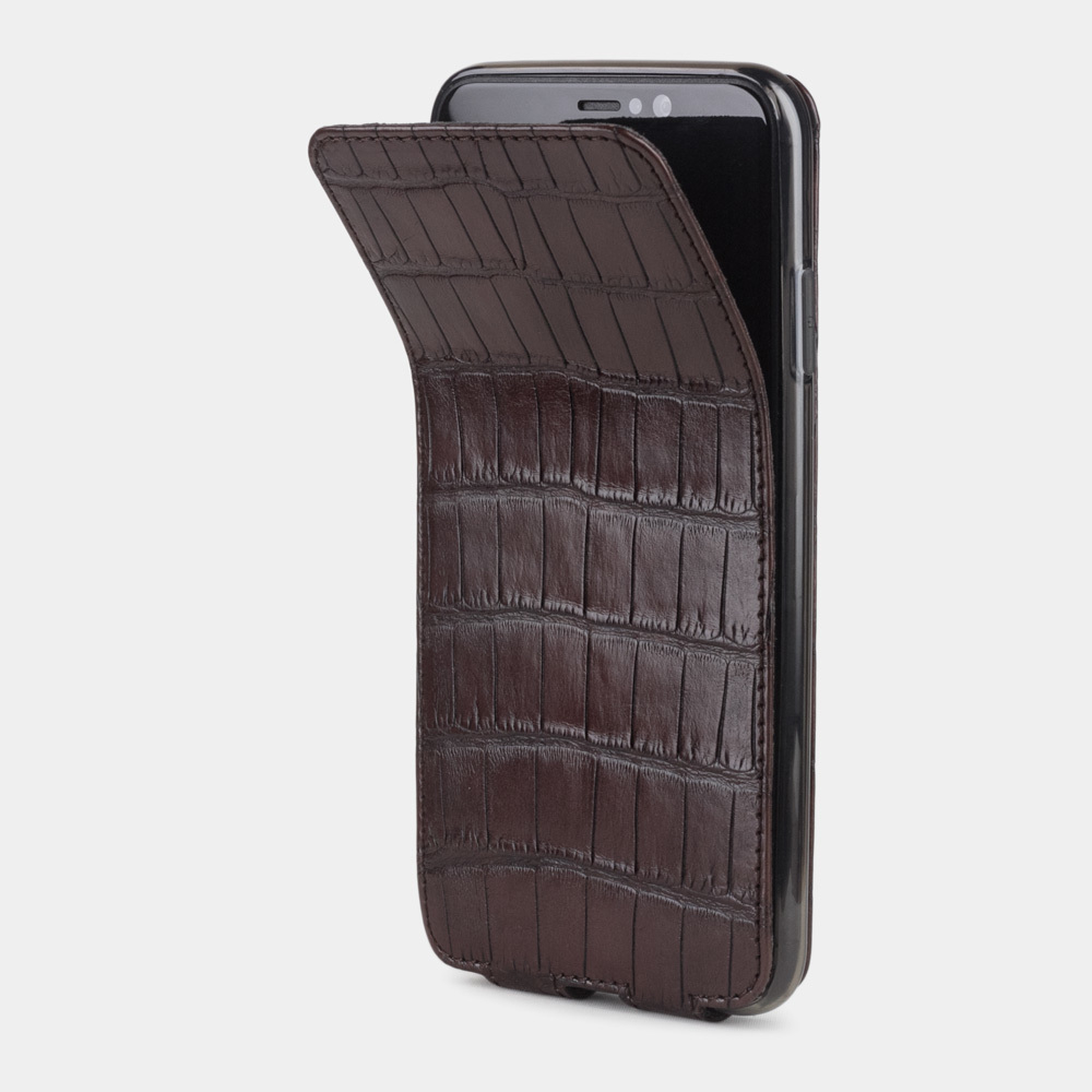 Чехол кожаный для iPhone XS Max цвета коричневый винтаж