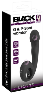 Черный силиконовый вибратор G & P-Spot Vibrator - 16,8 см. (Цвет: черный)