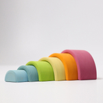 Деревянная радуга средняя в цвете пастель, 6 деталей