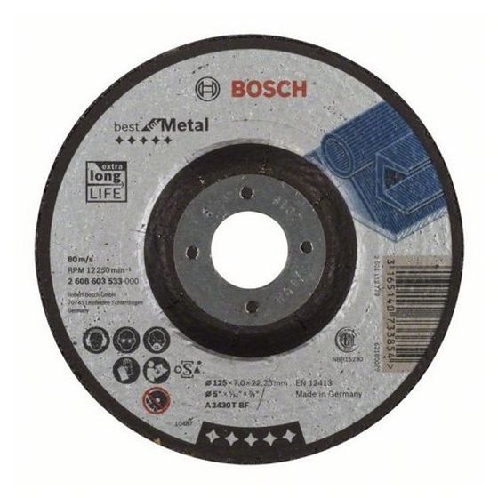 Зачистной круг 125х7х22,23 мм по металлу выпуклый Bosch Best for Metal