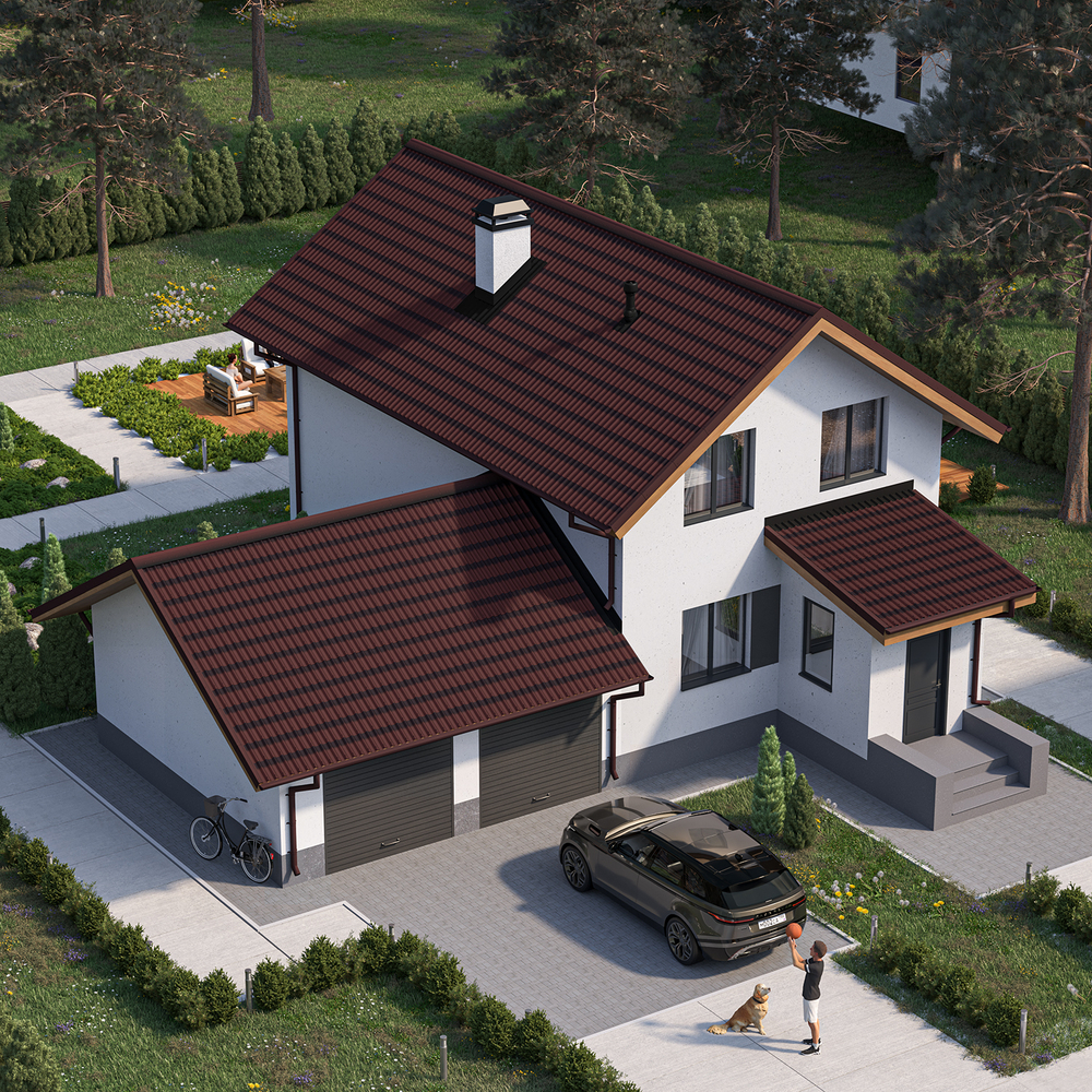 Ондулин Черепица Красный 0,95х1,95 м 1,85 м2