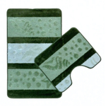 Набор ковриков для ванной комнаты ZALEL "HURREM" 2 предмета 60*100+50*60 Green зеленый