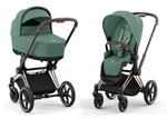 Коляска Cybex Priam IV Rosegold complete и автокресло Cloud G i-Size Lava Grey 3 в 1 Leaf Green