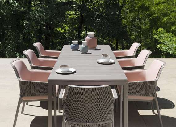 Стол пластиковый раздвижной Rio, 210-280х100 см, коричневый