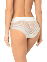 Высокие трусики-слипы с полупрозрачной задней частью в полоску (Размер: XL) (Цвет: бежевый)