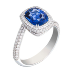 Кольцо с Сапфиром и Бриллиантами, R0070-6/1