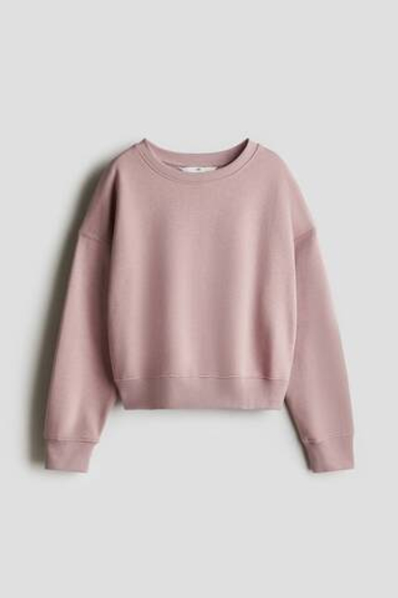 H&M Толстовка с круглым вырезом, пыльно-розовый