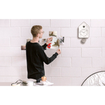 Часы настенные с маятником qq-up, темно-серые