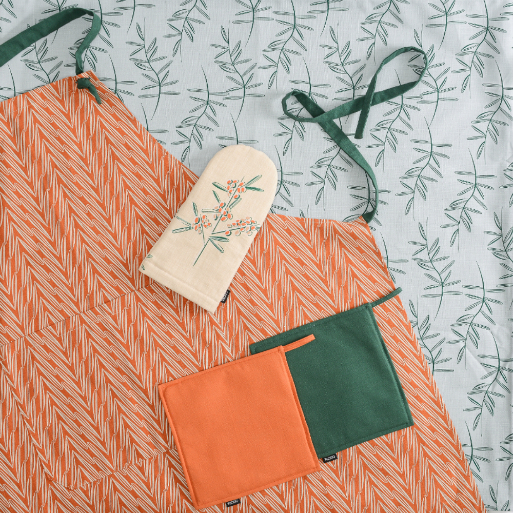 Прихватка из хлопка зеленого цвета russian north, 22х22 см