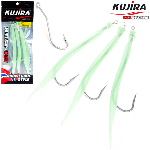Снасточка морская Kujira Gummi Makk 8/0 Lumo (3 шт)