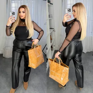 Брюки кожаные УК-379-1 Фабрика Моды