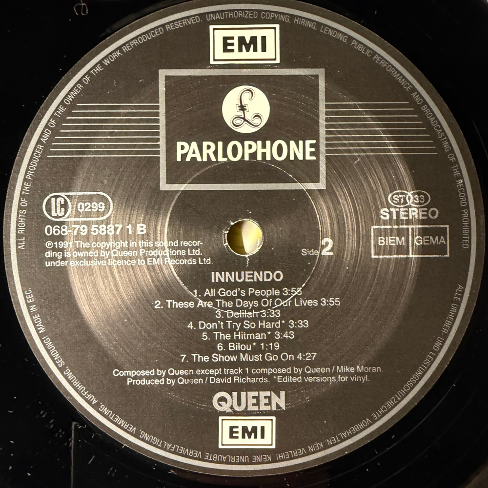 Queen ‎– Innuendo (Европа 1991г.)