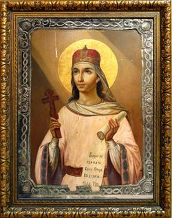 Параскева Пятница Святая мученица. Икона под старину на холсте.