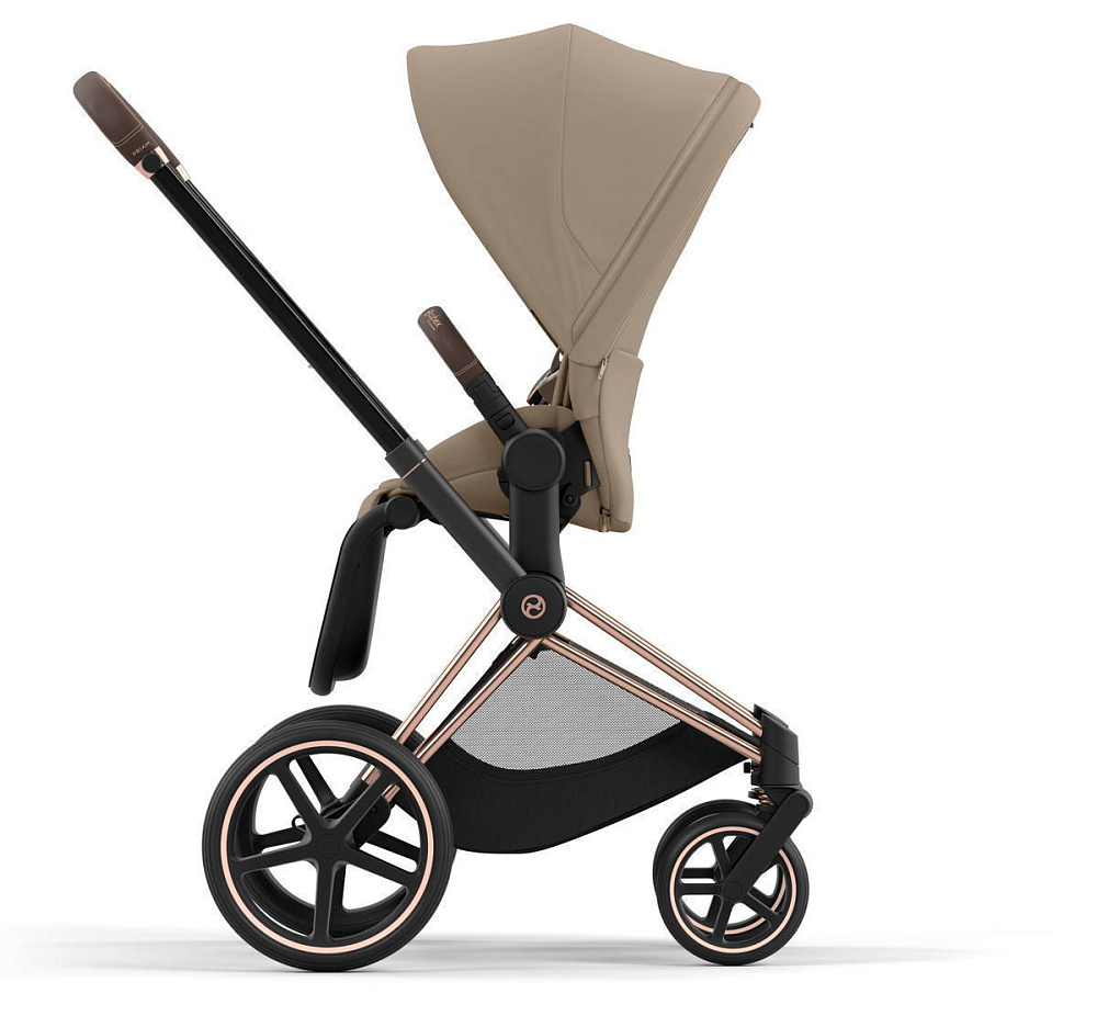 Коляска 3 в 1 Cybex Priam IV Rosegold complete и автокресло Cloud T i-Size Peach Pink Plus Cozy Beige