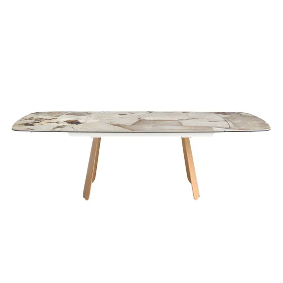 Раздвижной обеденный стол 1203 с столешницей из керамики  и основанием из шпона дуба