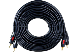 Шнур REXANT 2 RCA - 2 RCA, длина 10 метров, черный 17-0148