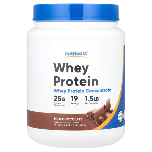 Nutricost, Концентрат сывороточного протеина, молочный шоколад, 680 г (1,5 фунта)