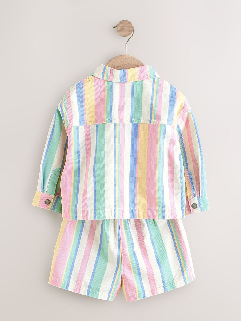 Рубашка и шорты в комплекте для девочки Next AA4-012, Кремовый, Розовый, Синий