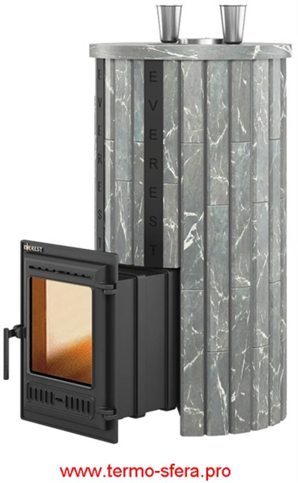 Печь для бани Эверест "Steam Master 44 ЧУГУН" Ламель Талькохлорит, S-20