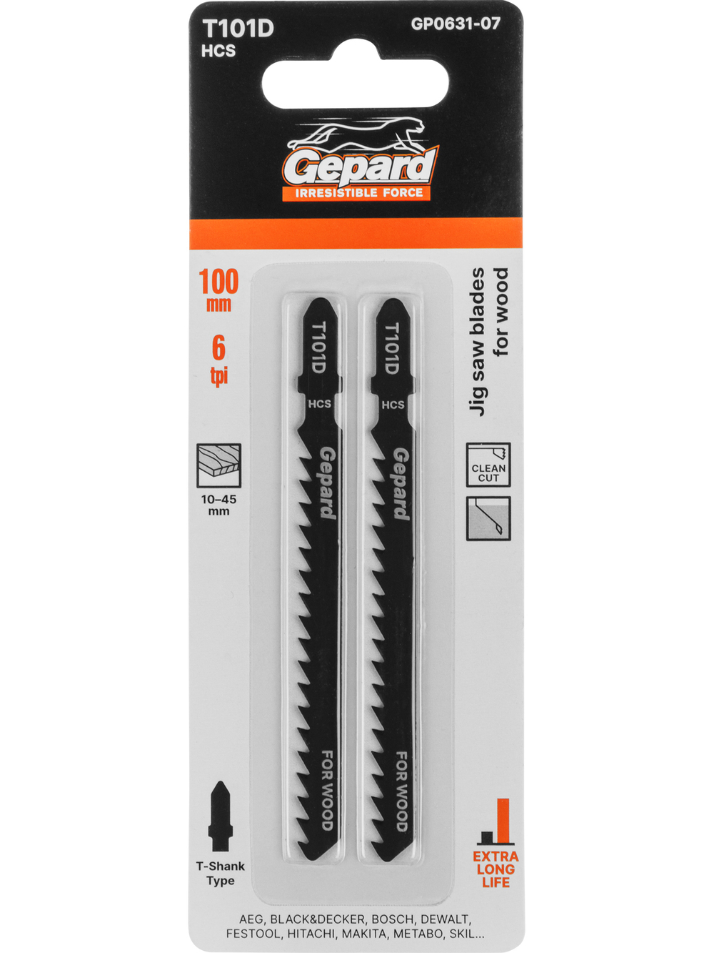 Пилка лобз. по дереву T101D (2 шт.) GEPARD