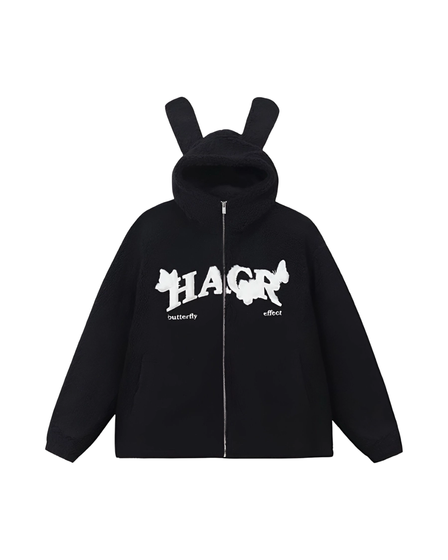 Шерповая куртка HARSHandCRUEL "Bunny Hood" Oversized Sherpa Jacket