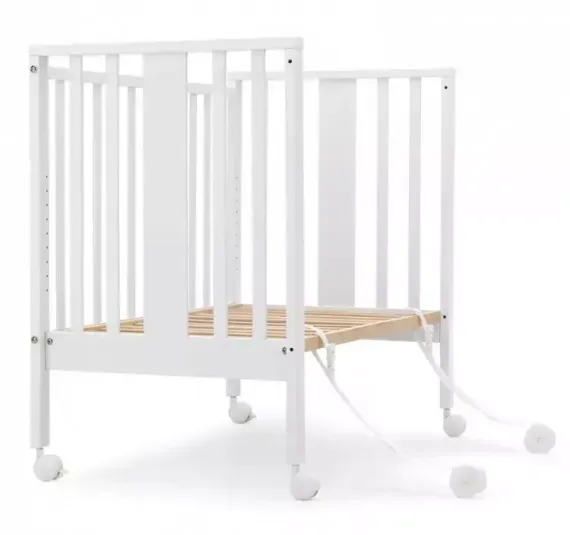 Детская кроватка на колесах Erbesi Mini Charly White/Tortora