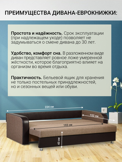 Диван-кровать еврокнижка Юпитер-2 Ратибор Темный