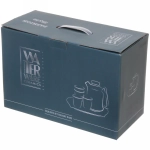 Чайный набор 6 предметов «Фрукты» (Чайник заварочный 1л+4кружки 100мл) стеклянный на подносе