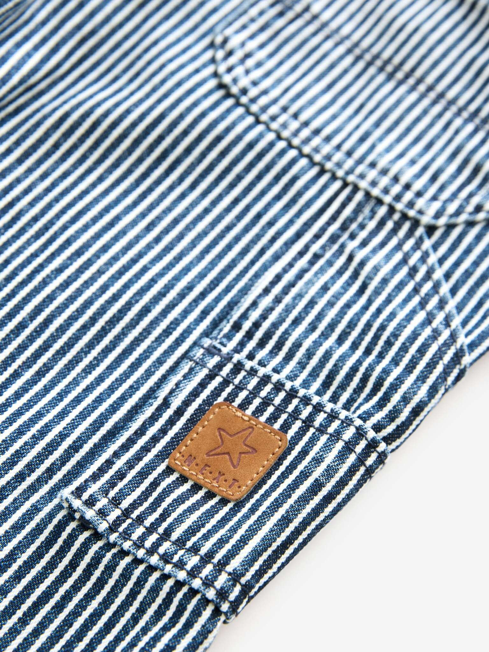 Комбинезон джинсовый для мальчика Next B25-311, Темно-синий, Белый