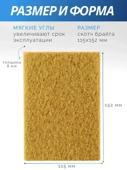 Шлифовальный войлок набор 4 штуки 115x152мм (P320, P360, P1200, P2500), нетканый абразивный материал, скотч брайт разноцветный