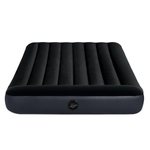 Мaтрас нaдувной Intex 64142 Pillow Rest 137х191х42 см / Крoвать нaдувная Интeкс полуторная велюровая со встроенным электронасосом 220V и подголовником