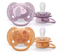 Əmzik\ ultrasoft soother, 6-18m, deco girl, 2-pack