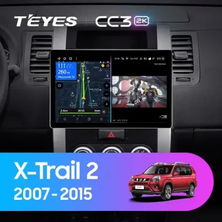Магнитола для Nissan X-Trail 2007-2014 (T31) - Teyes CC3-2K монитор 13", QLED+2K, Android 10, 4G SIM-слот, CarPlay