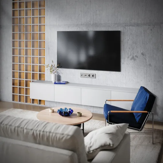 Розетка телевизионная встраиваемая VOLTUM S70 TV+RJ45 кат. 6, (кашемир)