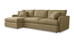 Диван с оттоманкой Стелф Strong 01 215*153*90 см, Коричневый Рогожка Еврокнижка Фиеста