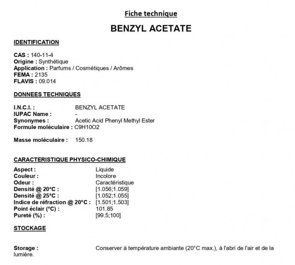 BENZYL ACETATE / БЕНЗИЛ АЦЕТАТ CAS 140-11-4