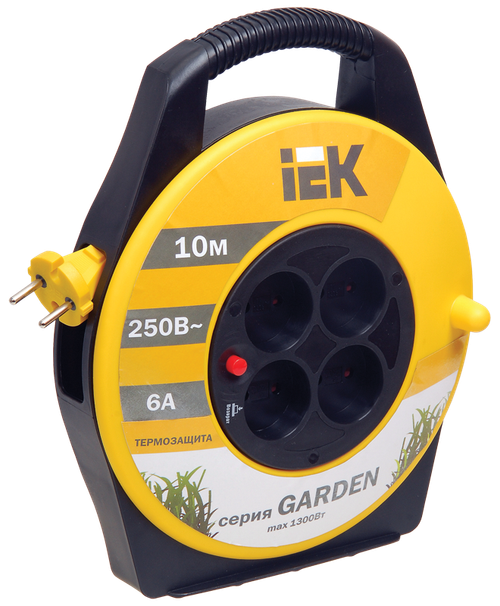 Катушка УК10 4 места без заземления с термозащитой 2х0,75мм2 "Garden" 10м IEK