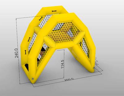 Надувная мини-лестница для бассейна из ПВХ, жёлтый, 2,6*1,4*2,4 м