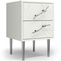 Тумба Арт Колор leaves Стайл Сильвер Белый опал