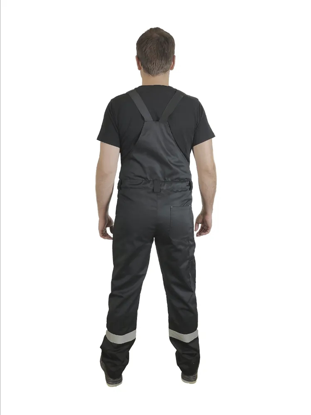 Костюм мужской летний «ЮЖНАЯ ШИРОТА» (куртка+полукомбинезон) цв.черный/серый