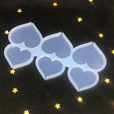 Форма силиконовая для карамели и шоколада"Сердце" 6 ячеек