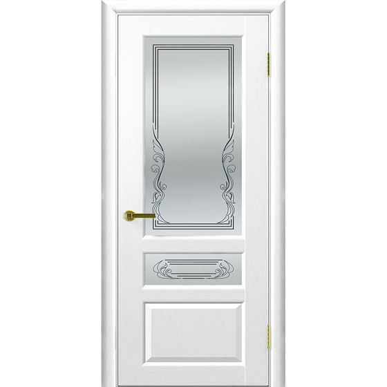 Фото межкомнатной двери натуральный шпон Валенсия 2 ясень жемчуг остеклённая