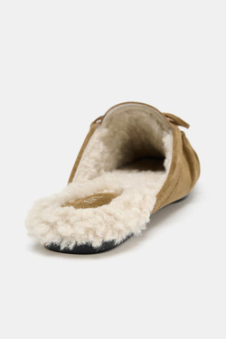 ZARA ЗАМШЕВЫЕ МЮЛИ-ЛОФЕРЫ, БЕЖЕВЫЙ