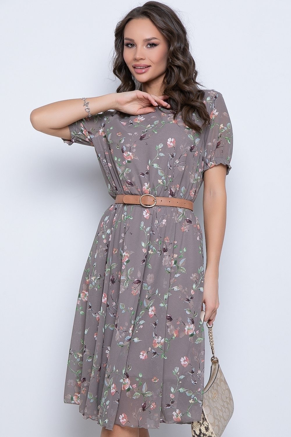 Платье Стильный шифон (латте) Diolche (Акция)