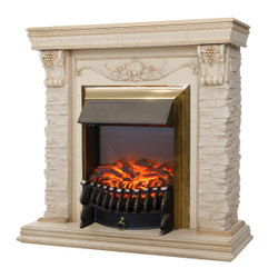 Электрокамин RealFlame Patricia WT белый дуб с золотой патиной с очагом Fobos Lux BR S