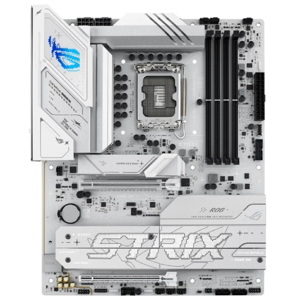 Материнская плата ASUS ROG STRIX B860-A GAMING WIFI (Socket 1851, ATX, 4xDDR5(256GB), DP / HDMI / USB4, 1xPCIe 5.0x16 / 1xPCIe 4.0x16, 1xLAN(2.5GbE), Wi-Fi, BT, 4xSATA 6Gb / s, 4xM.2, 2xType-C, 4xUSB 3.2, 4xUSB 2.0)
