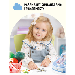 Игра настольная ТРИ СОВЫ "Я играю в магазин", ценники, монеты, купюры, пластиковые карты в картонной