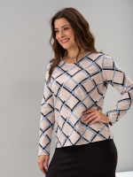 Лонгслив ЛНкл-081/бежевый-линии